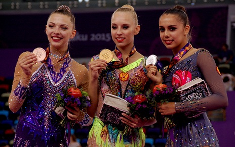 Russia grabs two medals in rhythmic gymnastics at Baku 2015